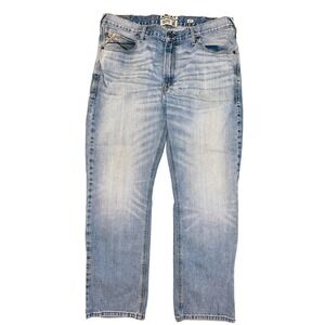 V1 Ariat M4 Relaxed Straight Leg Jeans Mens 40x32 Light Wash Denim Western Pants